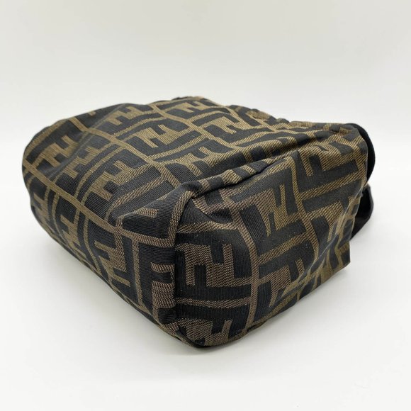 Authentic FENDI 2151/26541/009 Mini Handbag Pouch Zucca Nylon Canvas Khaki Brown - Picture 3 of 7